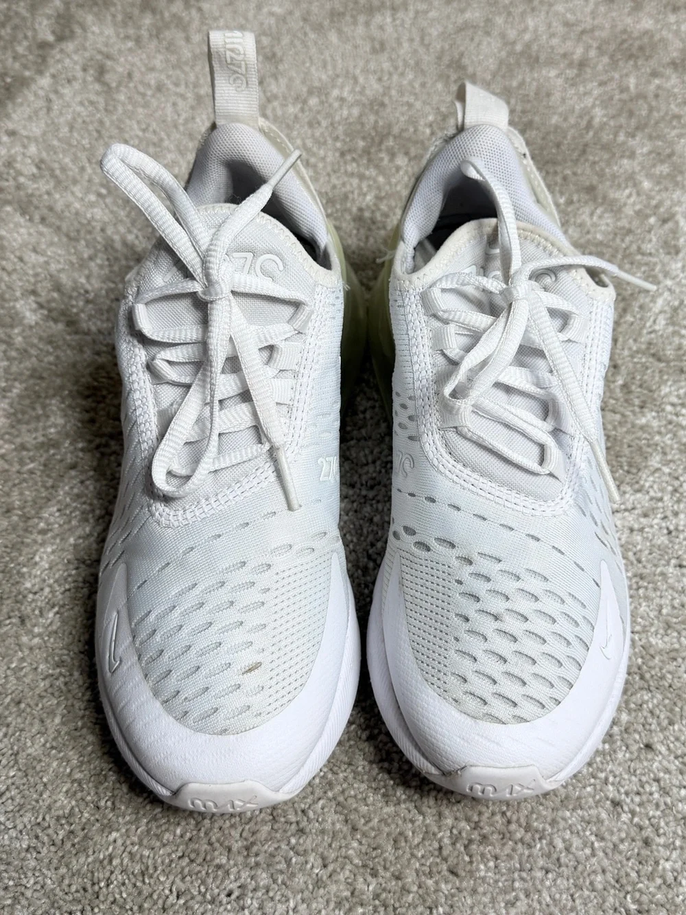 Nike Kids Youth Air Max 270 Trainers Sneaker Shoes in White 4Y